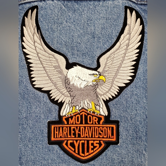 Harley Davidson VTG Womens Biker Blues Embroidered w/Patches READ - Size L - GUC - Picture 4 of 14